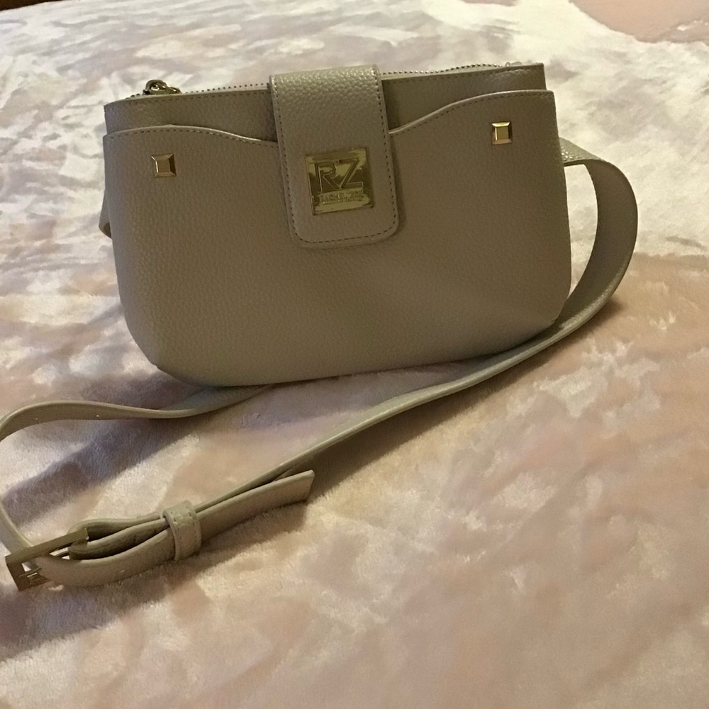 Beige Leather Waistband Clutch